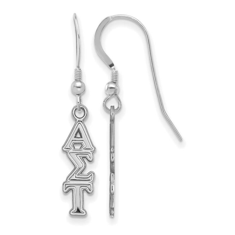 Sterling Silver Small Alpha Sigma Tau Dangle Earrings